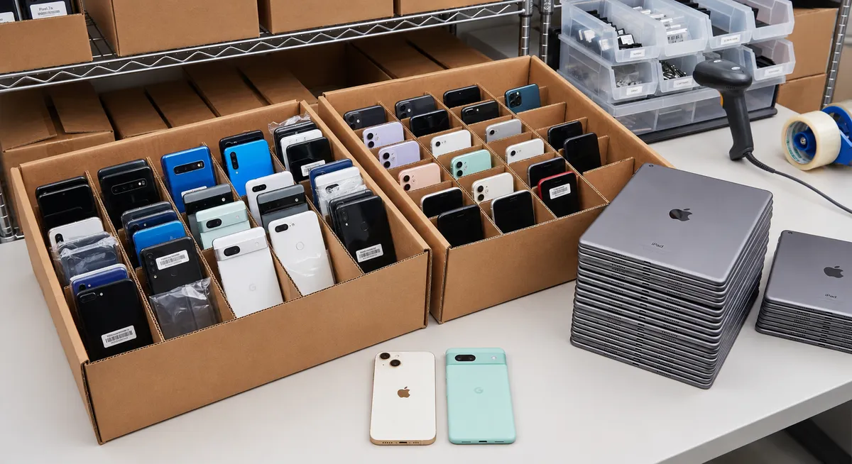 Phones and tablets in bulk graded lots